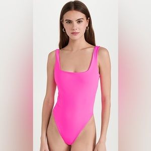 Mara Hoffman Idalia One Piece swimsuit in Rosa Shocking pink